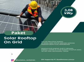PLTS Rooftop On Grid 3.08 Kwp 1 PHASE